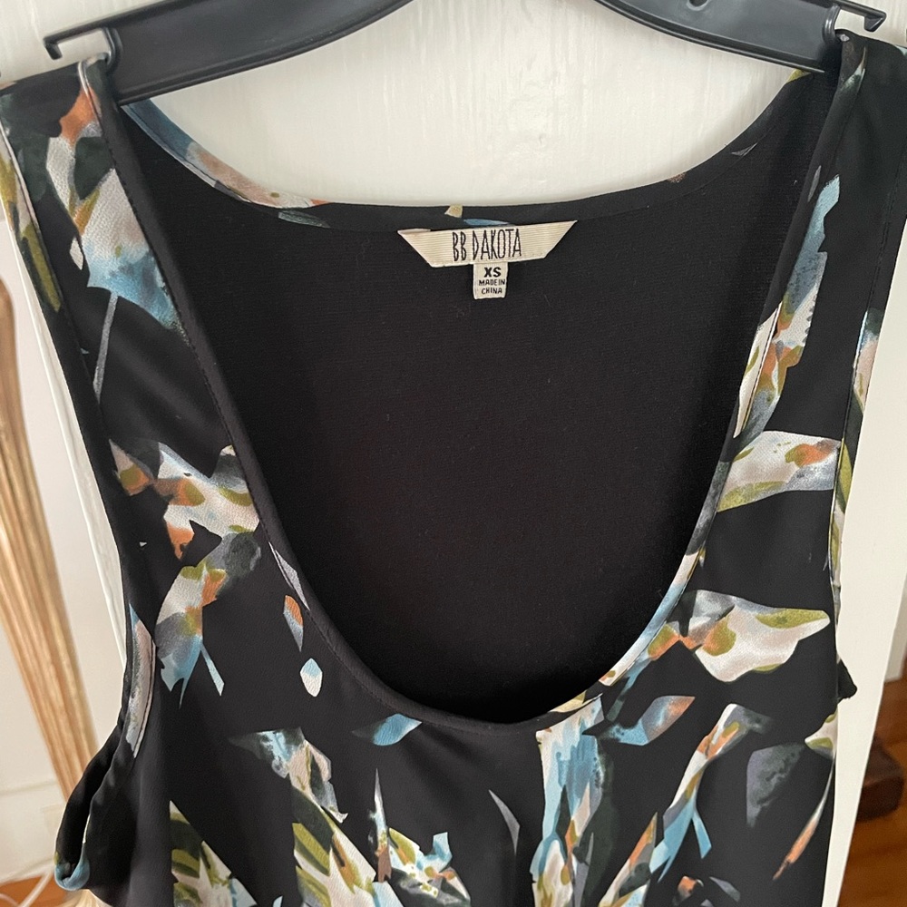 BB Dakota asymmetrical abstract design, multicolored dress